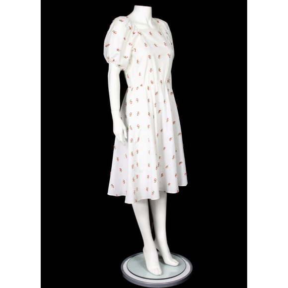 VTG 80's JC Penney White Embroidered Floral Dress Prairie Cottagecore XS/S - 669 - Picture 3 of 7